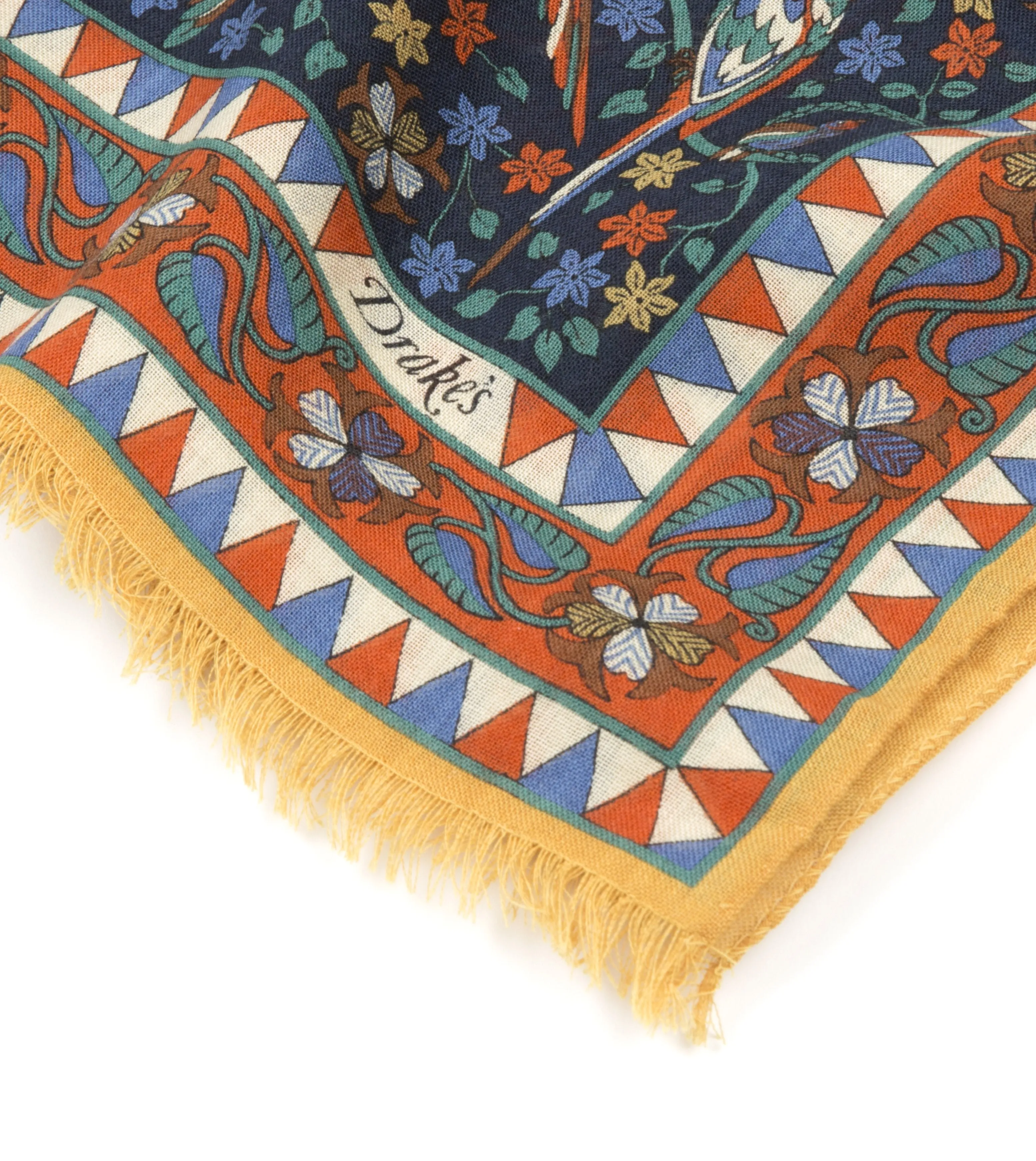 Bird and Flower Print Scarf