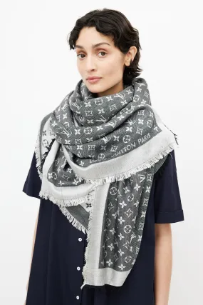 Black & Grey Monogram Chale Scarf