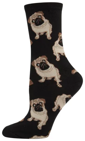 Black Pugs Socks (Women's)