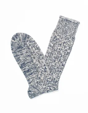 BLUE COTTON SLUB SOCKS
