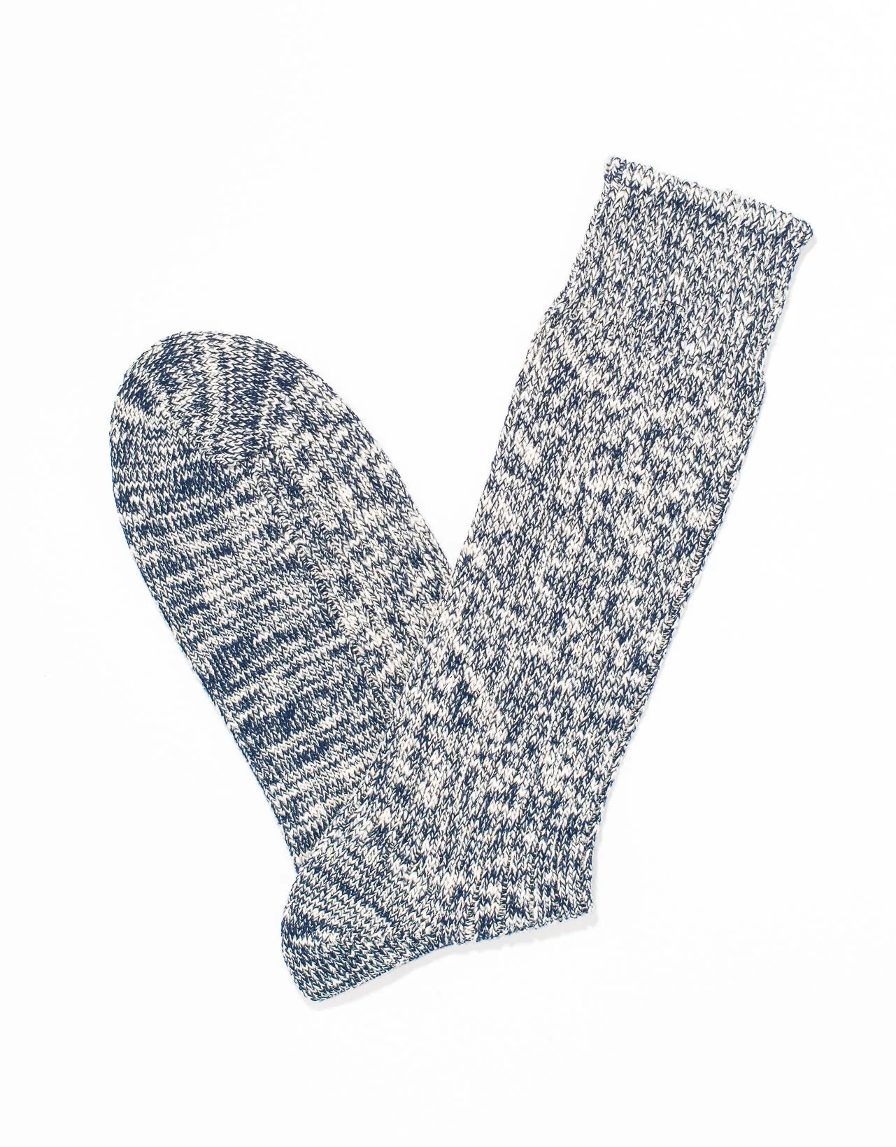 BLUE COTTON SLUB SOCKS