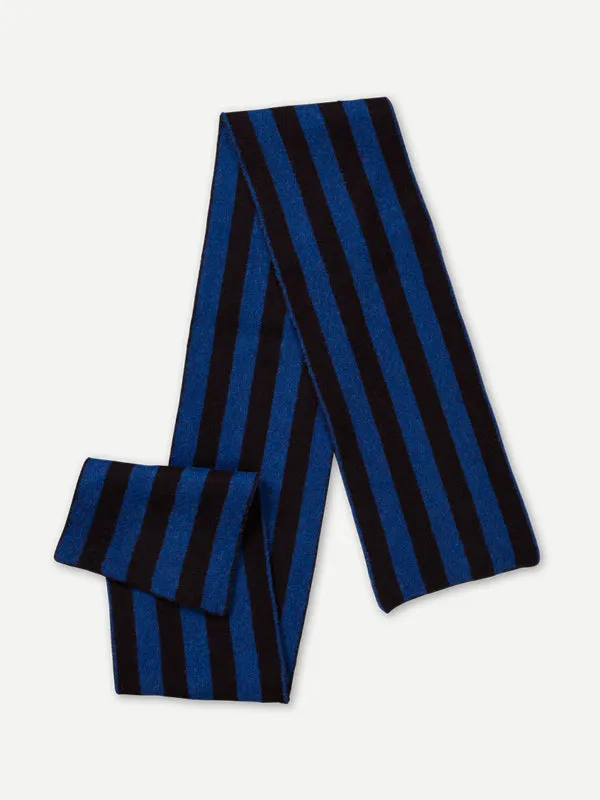 BRUSHED VERTICAL STRIPE SCARF POPPY & OATMEAL
