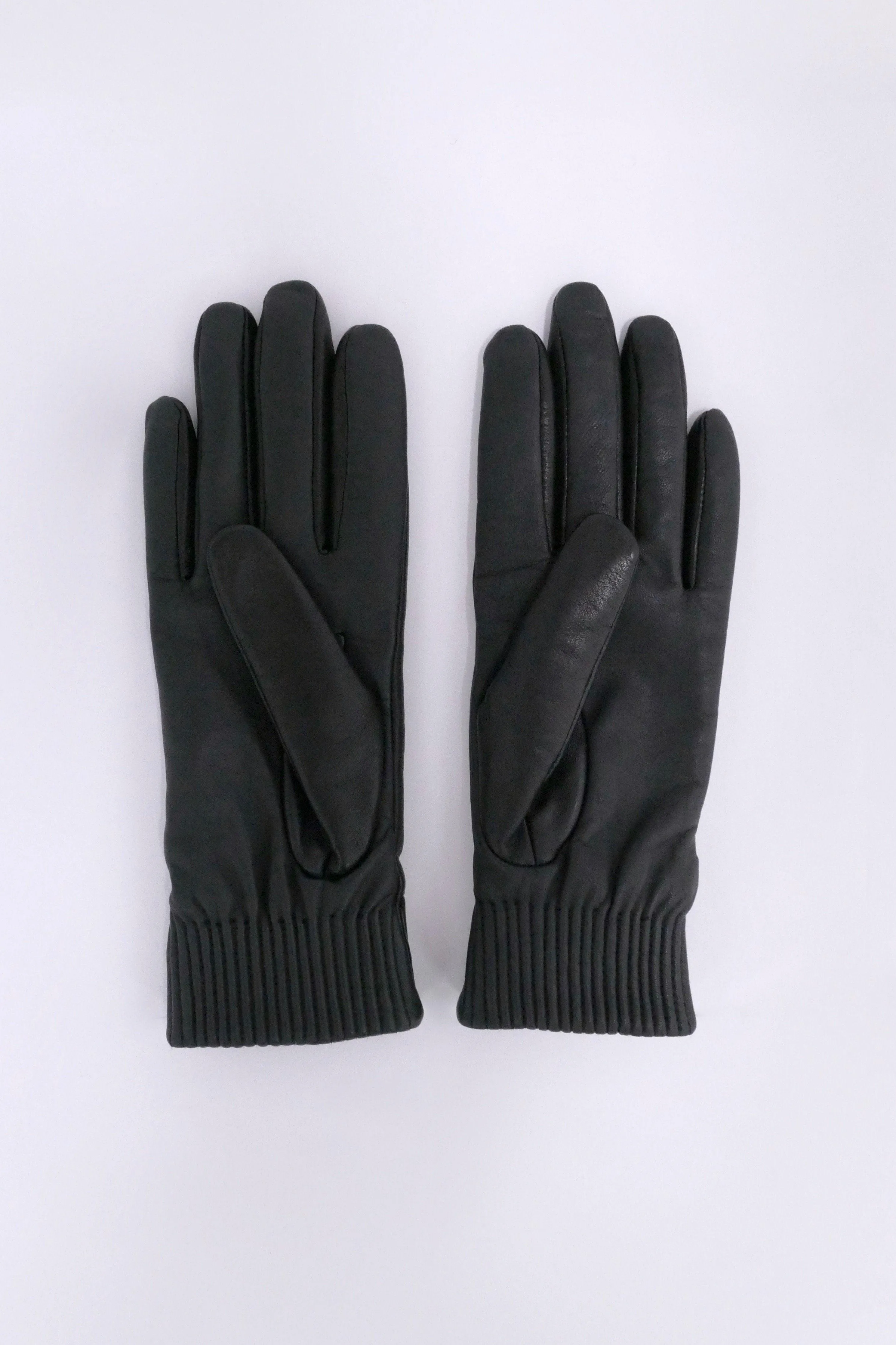 Canada Goose Womens Winter Accessories Gloves and Mitts Leather Rib Glove Black
