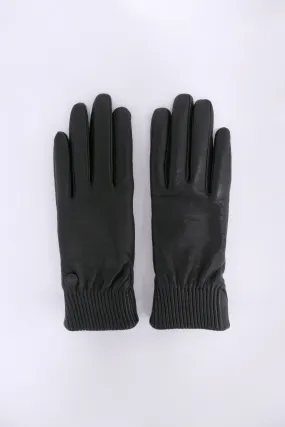 Canada Goose Womens Winter Accessories Gloves and Mitts Leather Rib Glove Black