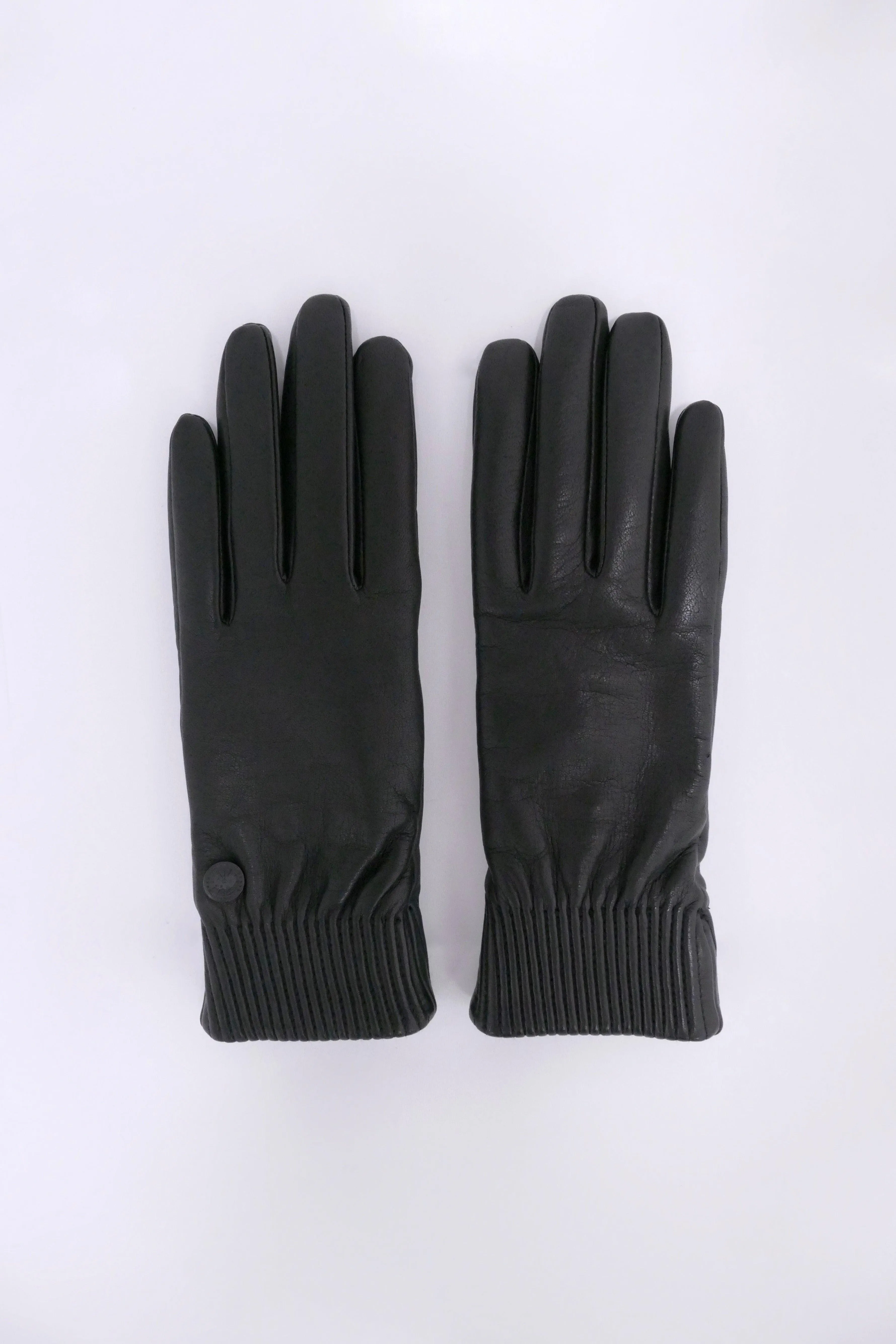 Canada Goose Womens Winter Accessories Gloves and Mitts Leather Rib Glove Black