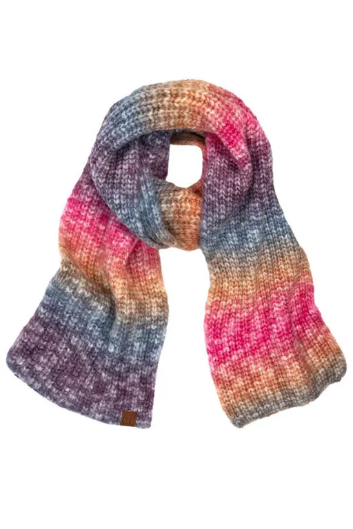 C.C Multi Color Rib Knit Scarf