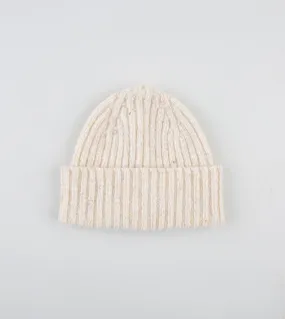 Drake's Donegal Ribbed Merino Beanie / Neutral