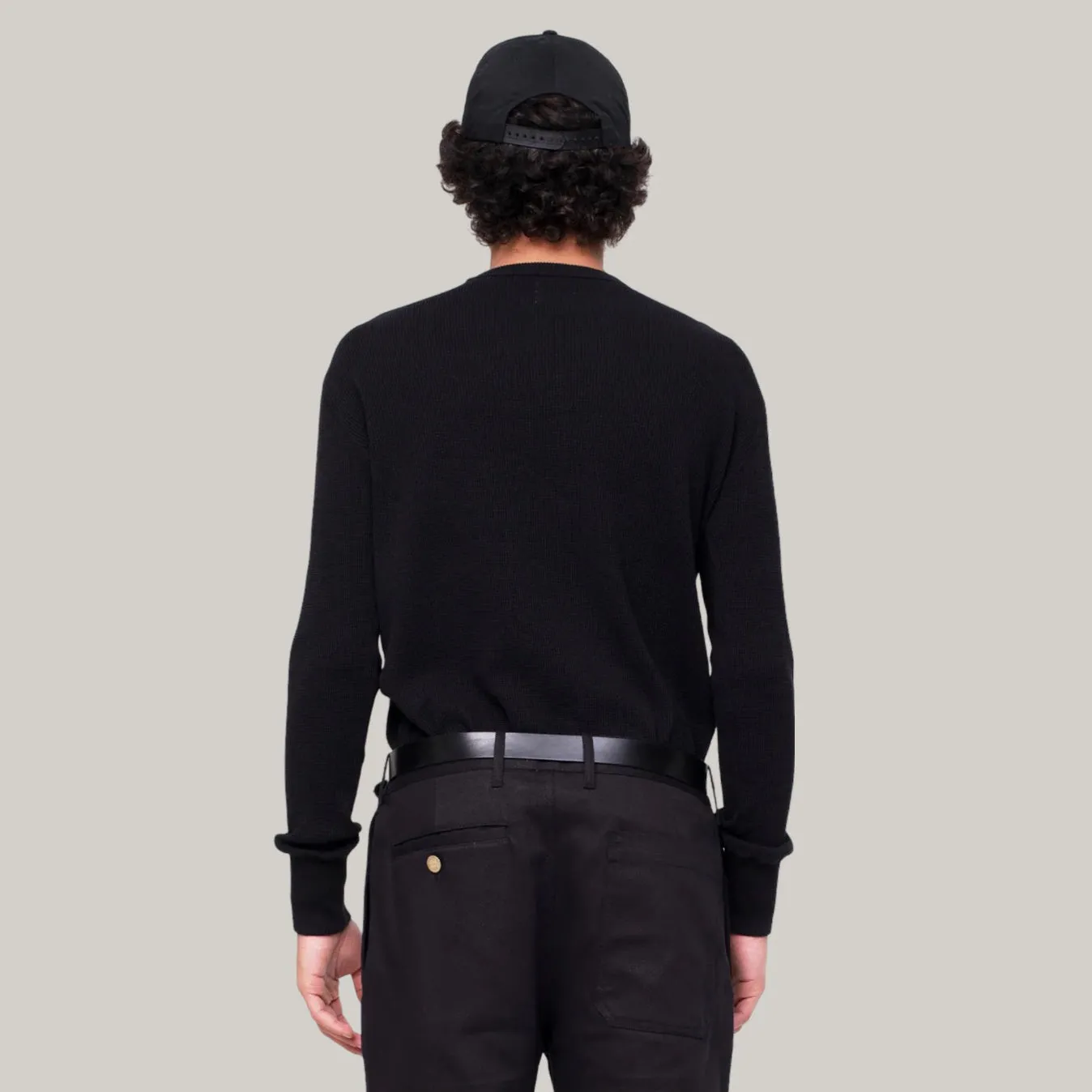 EAT DUST THERMO WAFFLE T-SHIRT - BLACK