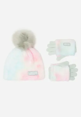 Faux Sherpa Pom-Pom Beanie Hat & Gloves