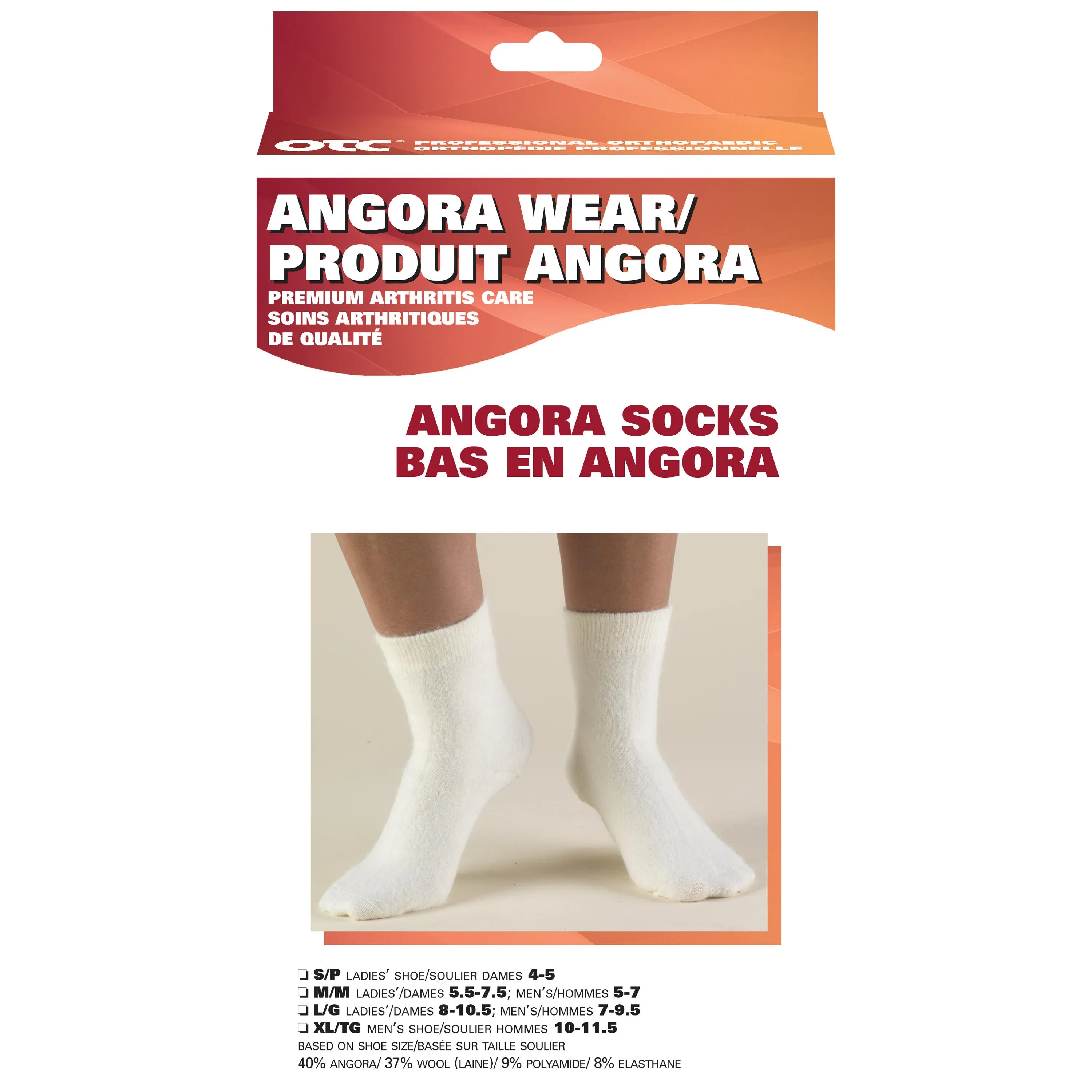 Foot Warmer Socks, Angora, Arthritis Care, 1 pair, White