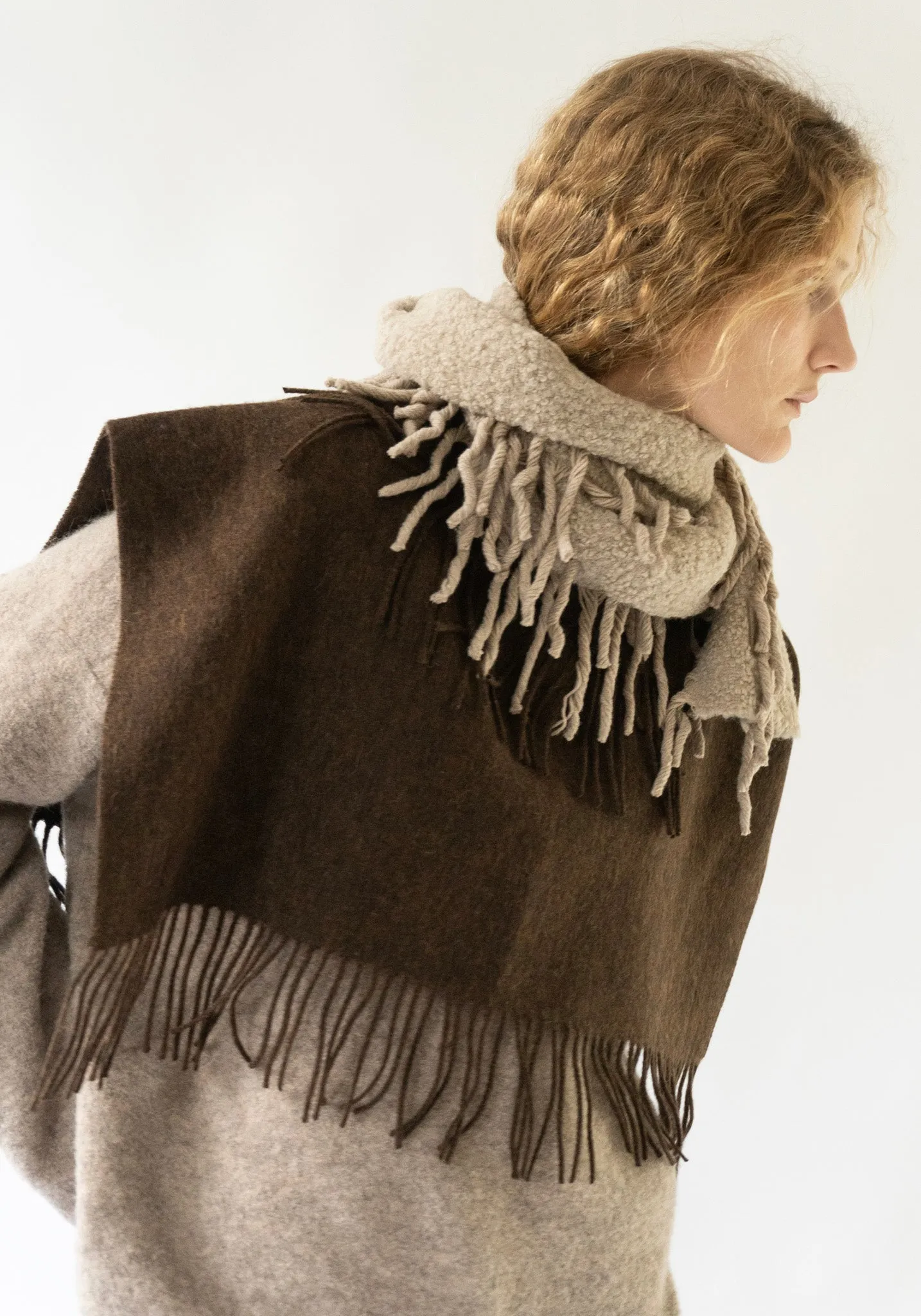 Fringly Wool Scarf in Tehina