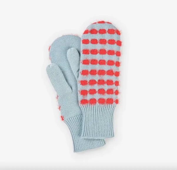 Fur Bubble Dot Mittens
