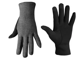 Houndstooth fleece lined smart phone compatible gloves