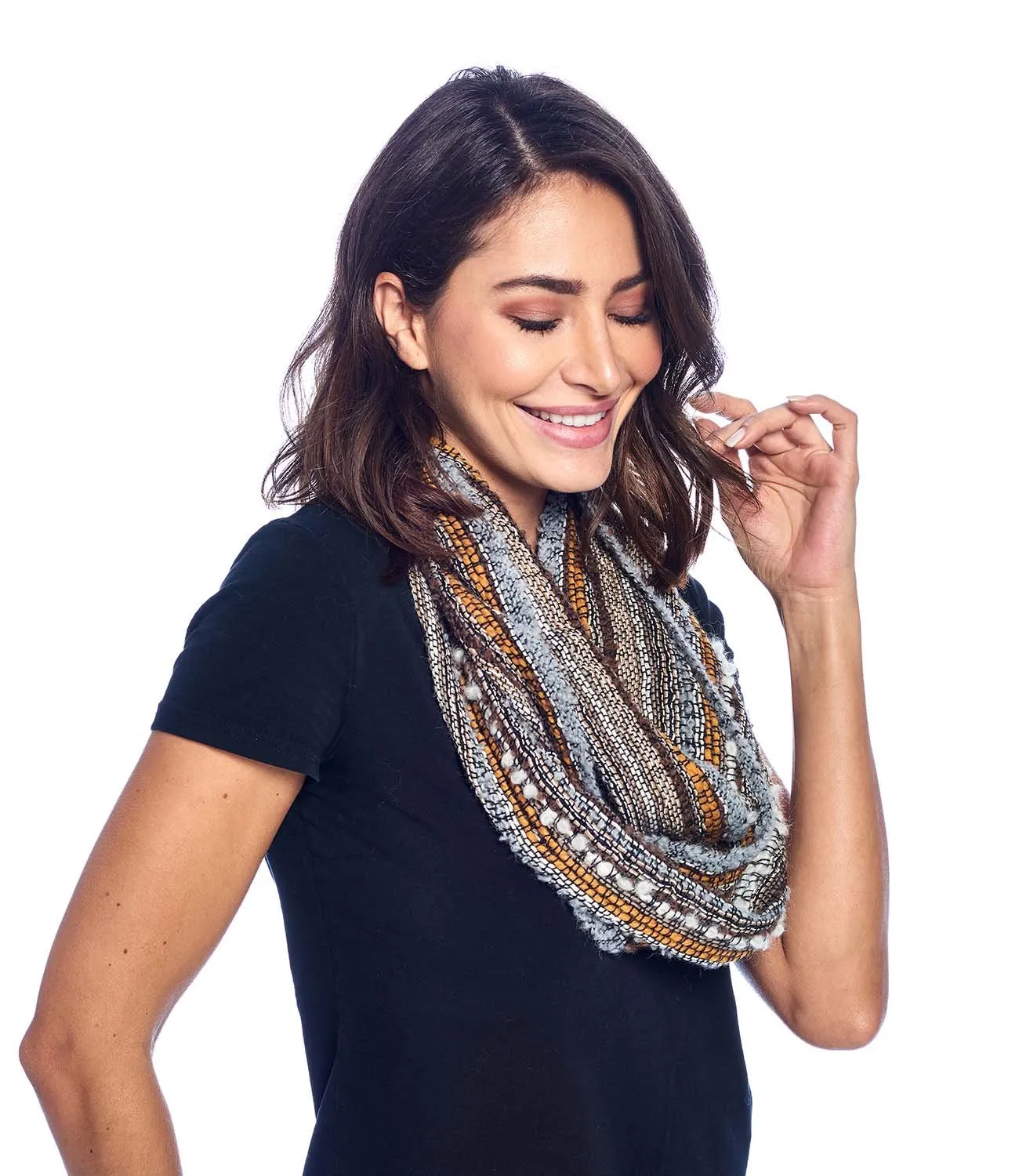 Infinity  Alpaca Scarf - Boucle - Honey Gold