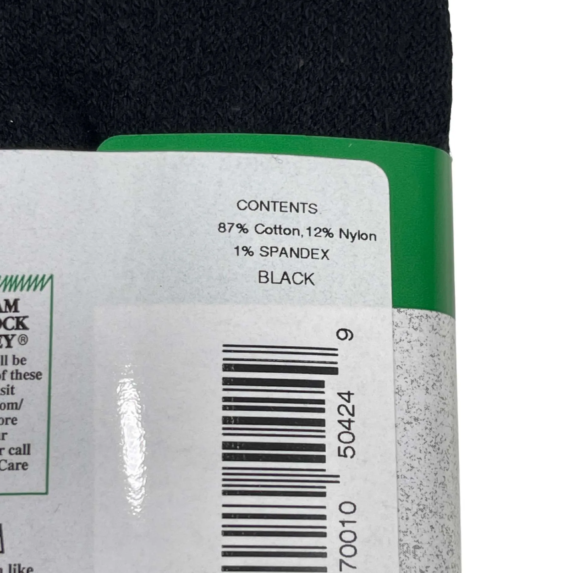 INTERWOVEN ATHLETIC COTTON FULL CUSHION QTR TOP - BLACK