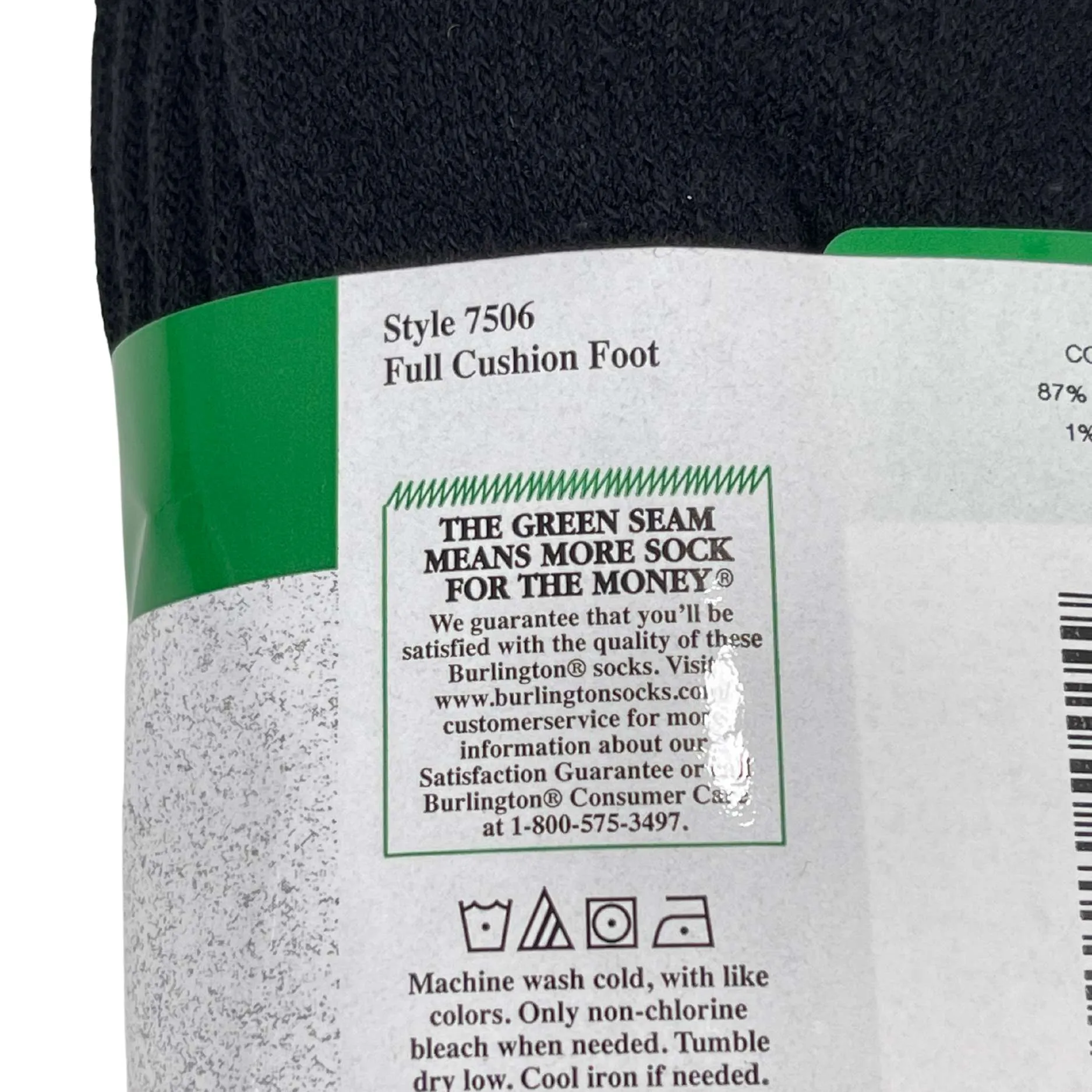 INTERWOVEN ATHLETIC COTTON FULL CUSHION QTR TOP - BLACK