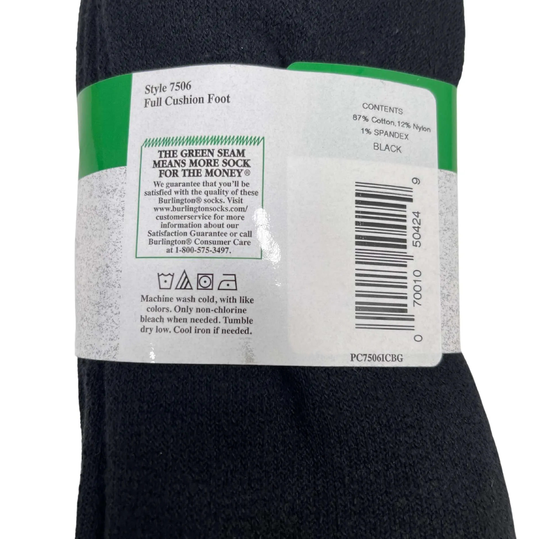 INTERWOVEN ATHLETIC COTTON FULL CUSHION QTR TOP - BLACK