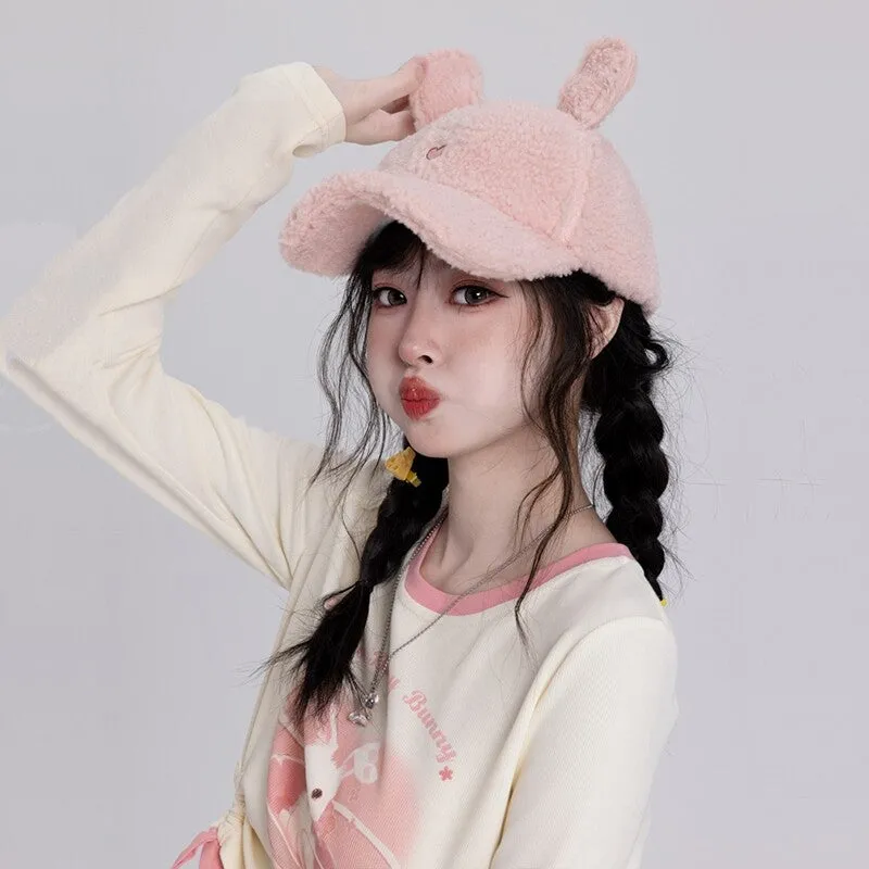 Kawaii Sweet Style Pink Peaked Cap