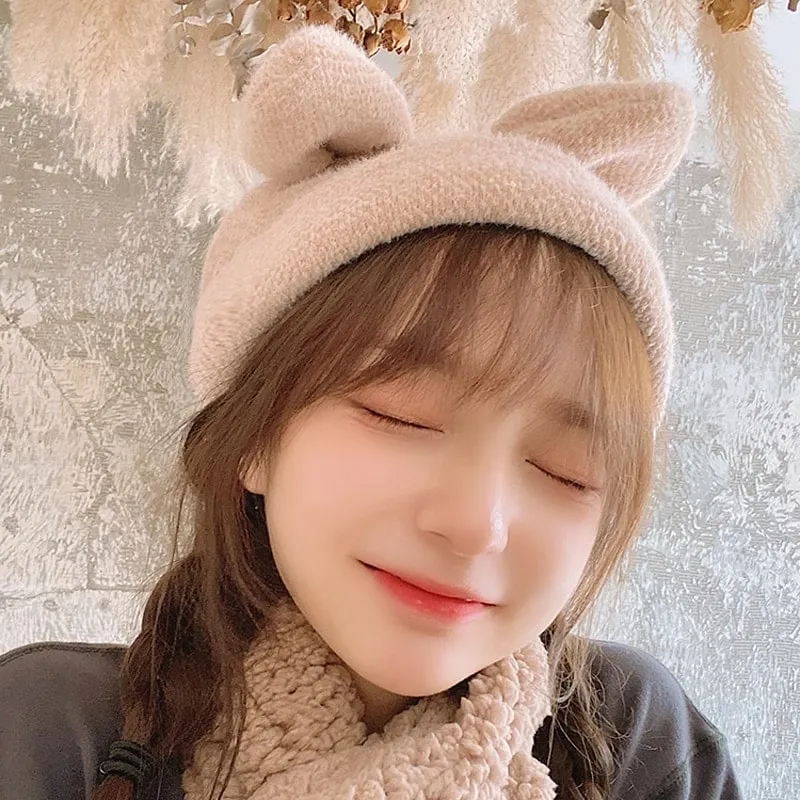 Kawaii White Bunny Ears Hat