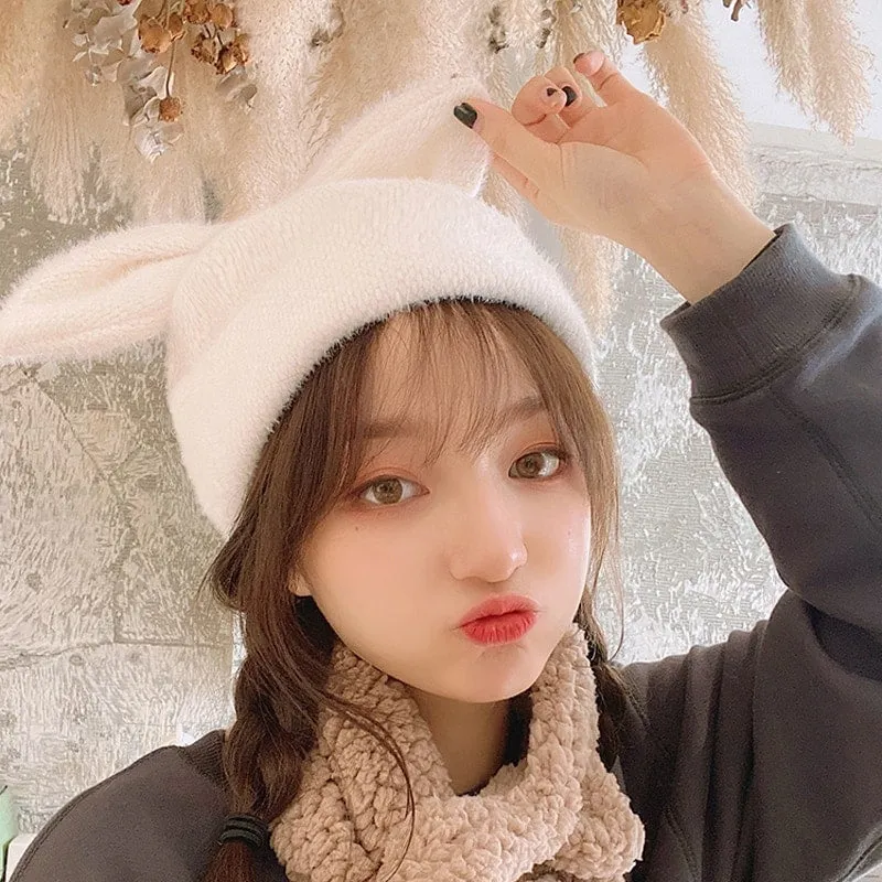Kawaii White Bunny Ears Hat