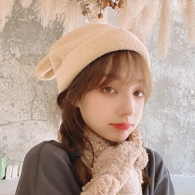 Kawaii White Bunny Ears Hat