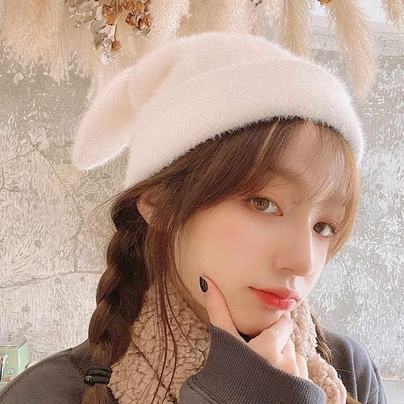 Kawaii White Bunny Ears Hat