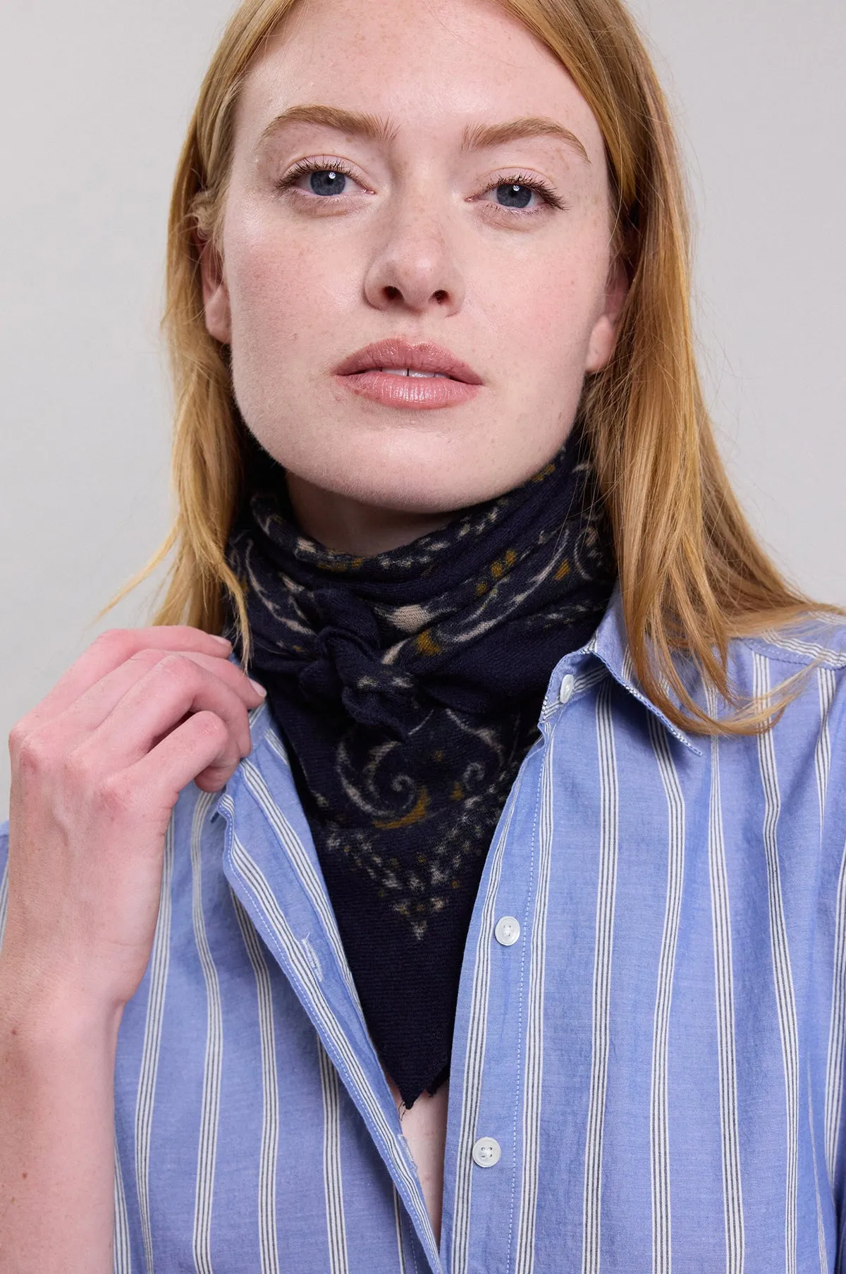 Large Bandana Scarf Navy