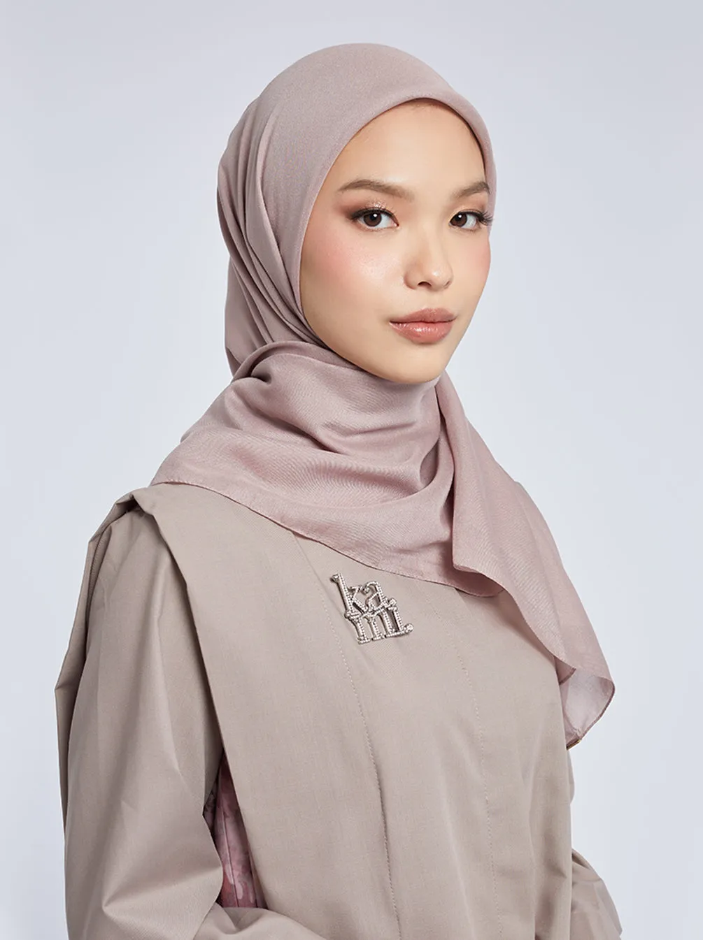 LIGHT VOILE SCARF PLAIN WARM TAUPE