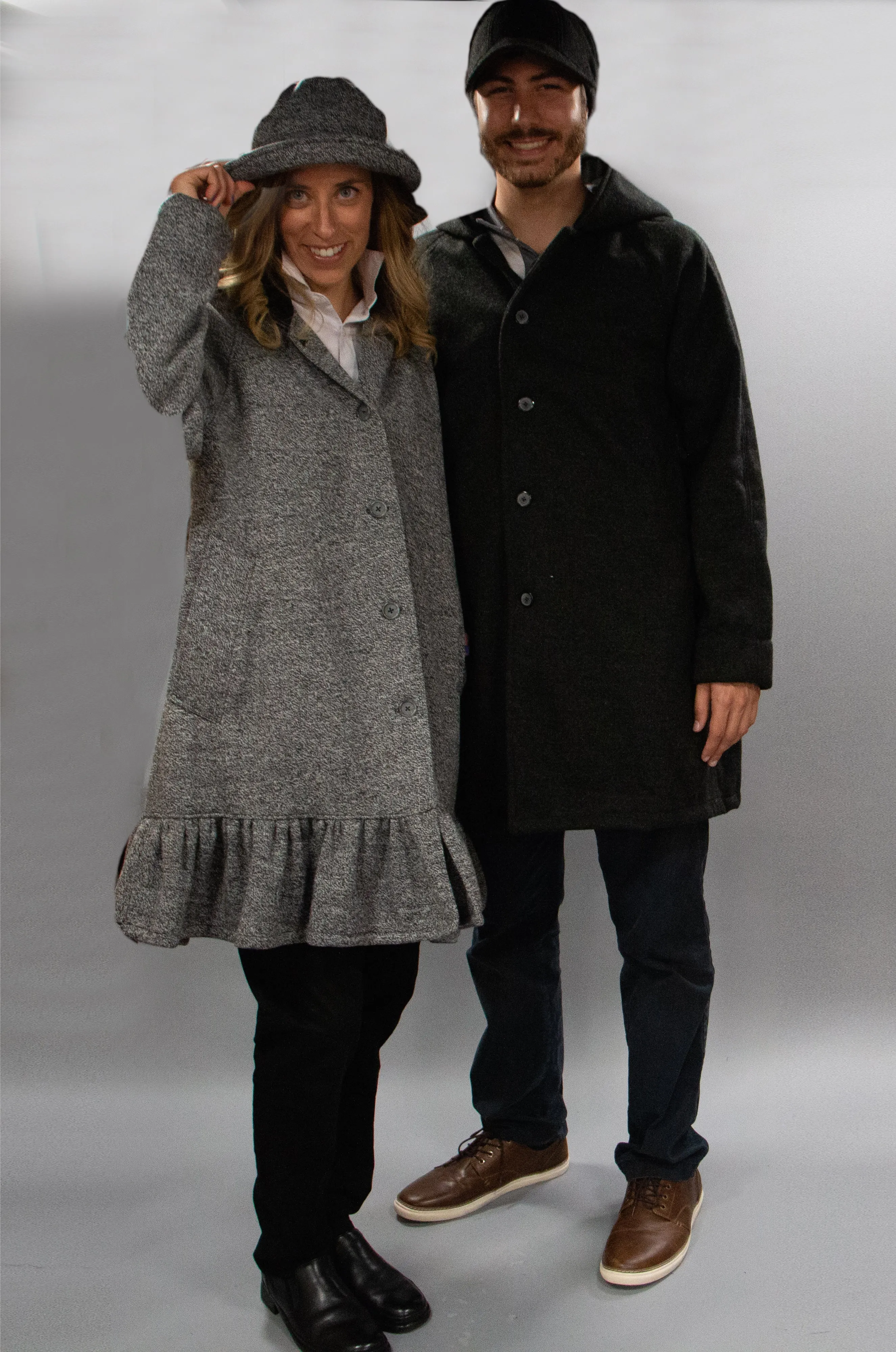 *Men's Charcoal Wool & Fleece Cold Weather Carcoat