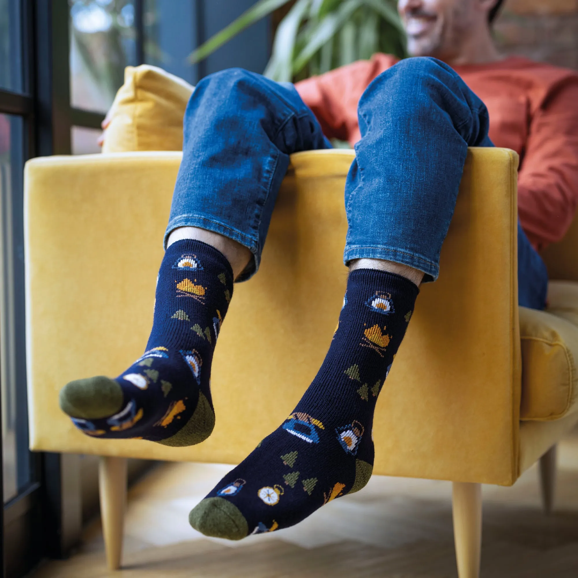 Mens Lite Warm Wishes Hobby Socks - Fishing Fanatic