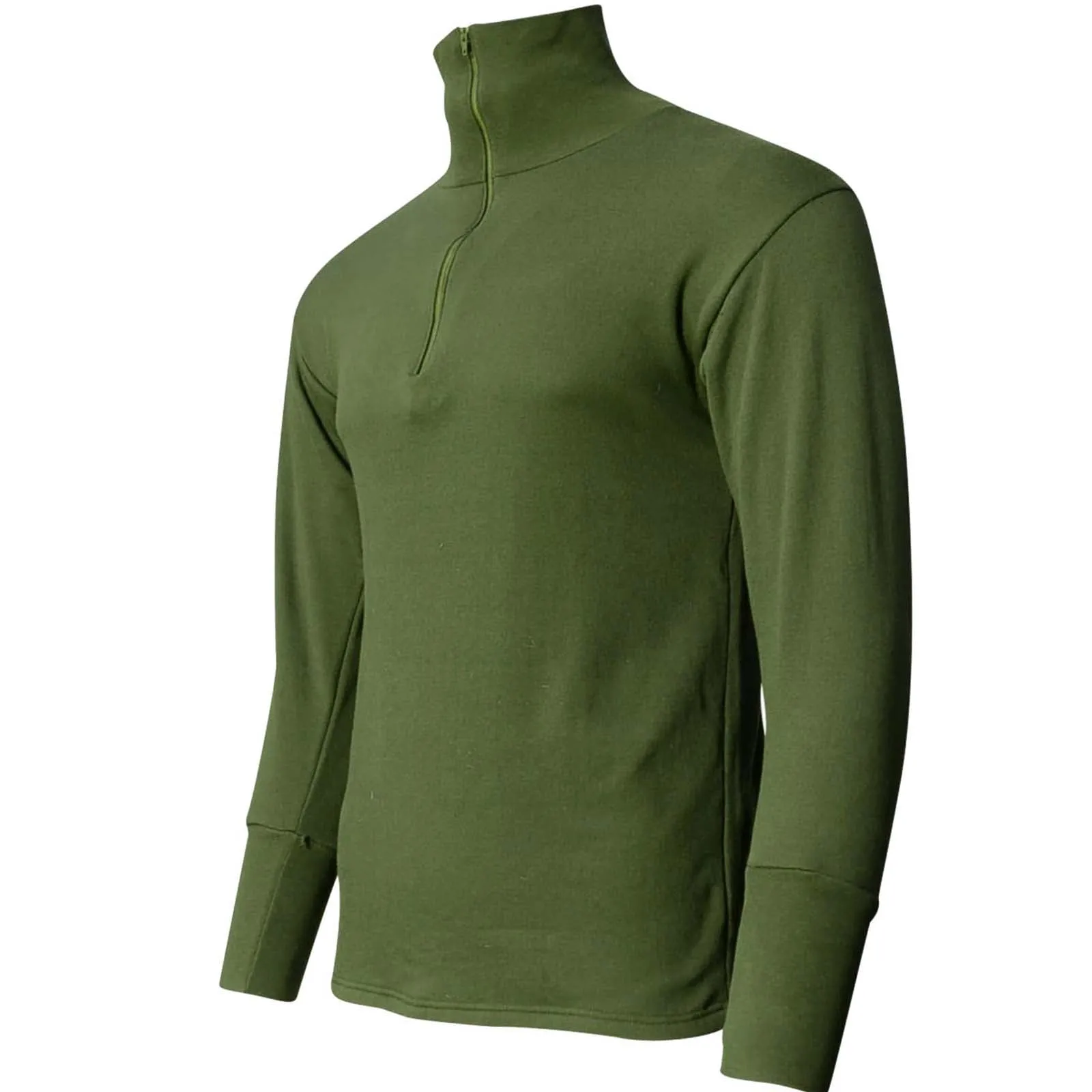 Mens Norgie Olive Thermal Base Layer Top for Cold Weather