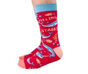 Uptown Sox Medium-Size Cotton Crew Socks with Naughty Narwhal Design