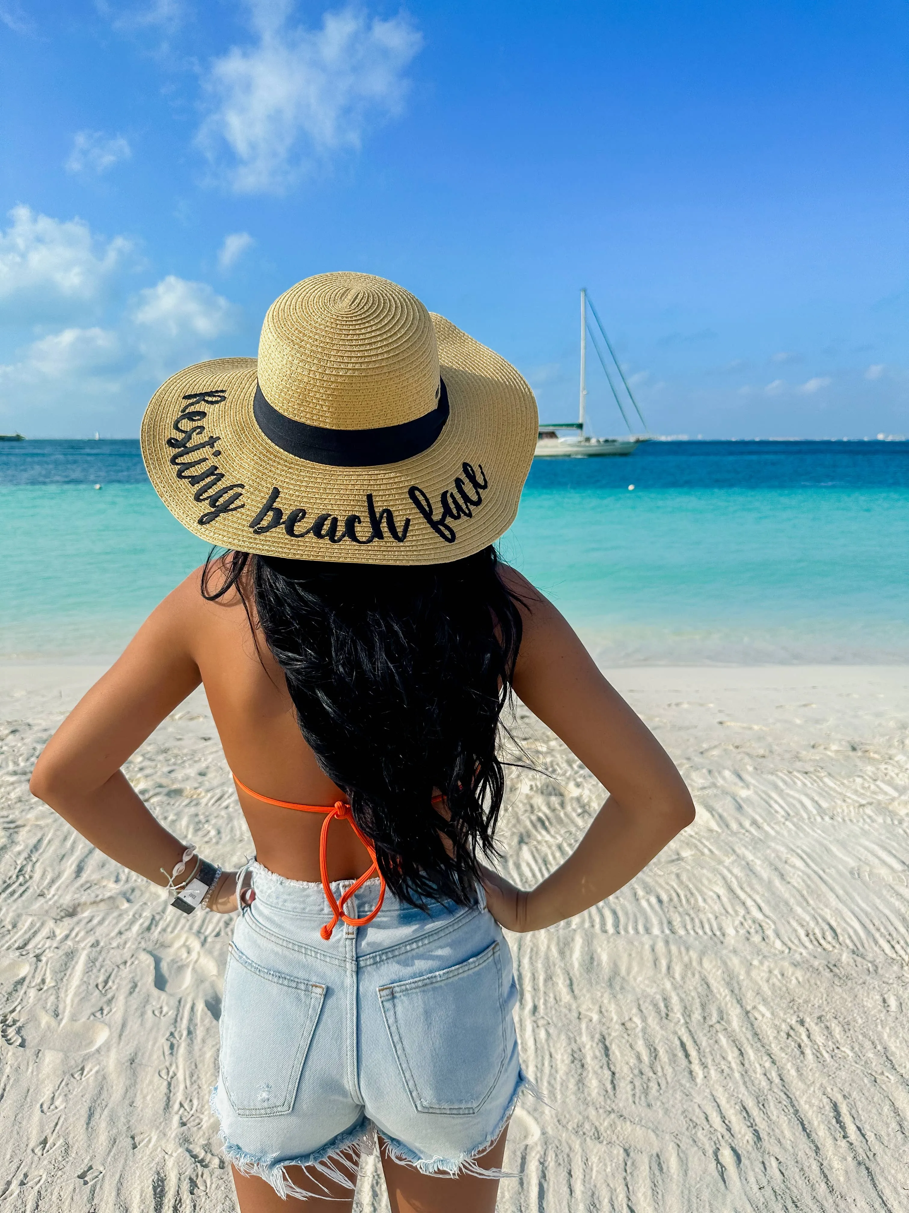 Resting Beach Face Sun Hat