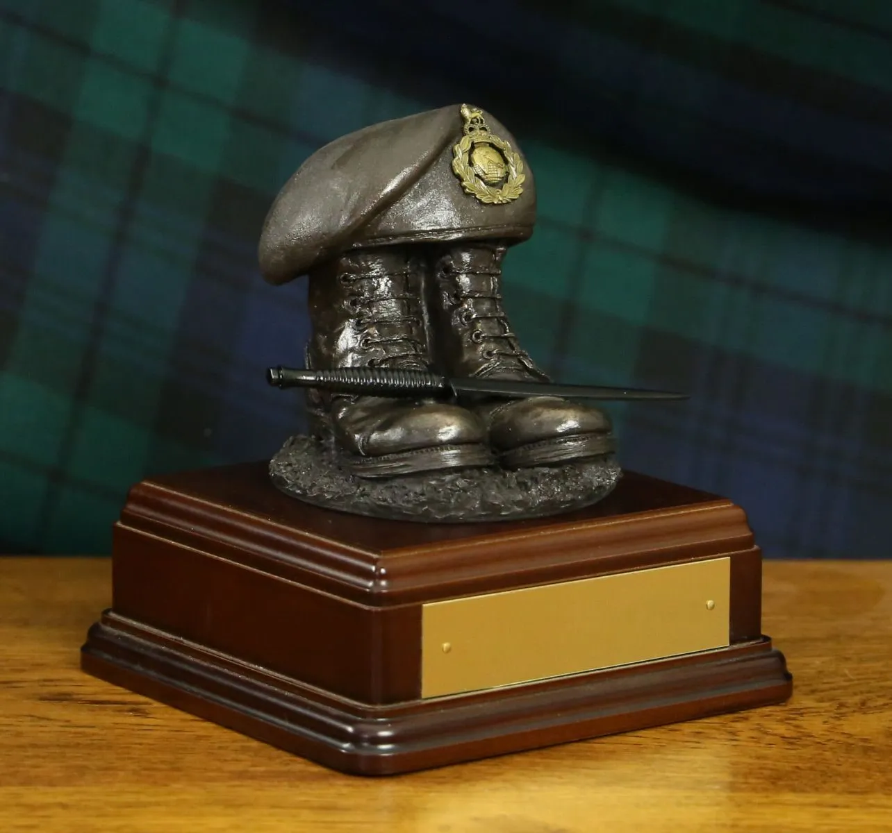 Royal Marines Drill Boots and Beret - Bronze