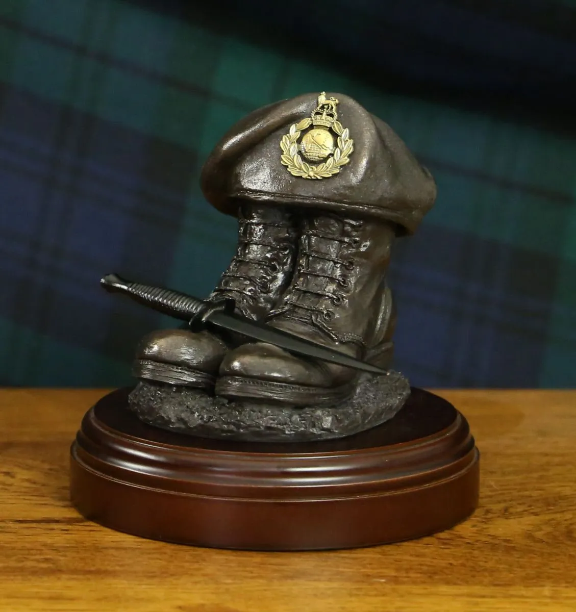 Royal Marines Drill Boots and Beret - Bronze