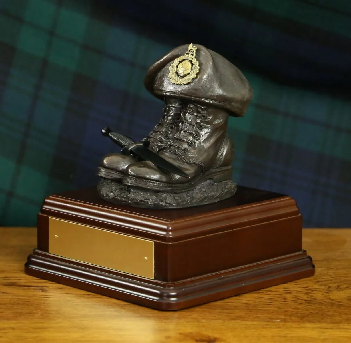 Royal Marines Drill Boots and Beret - Bronze