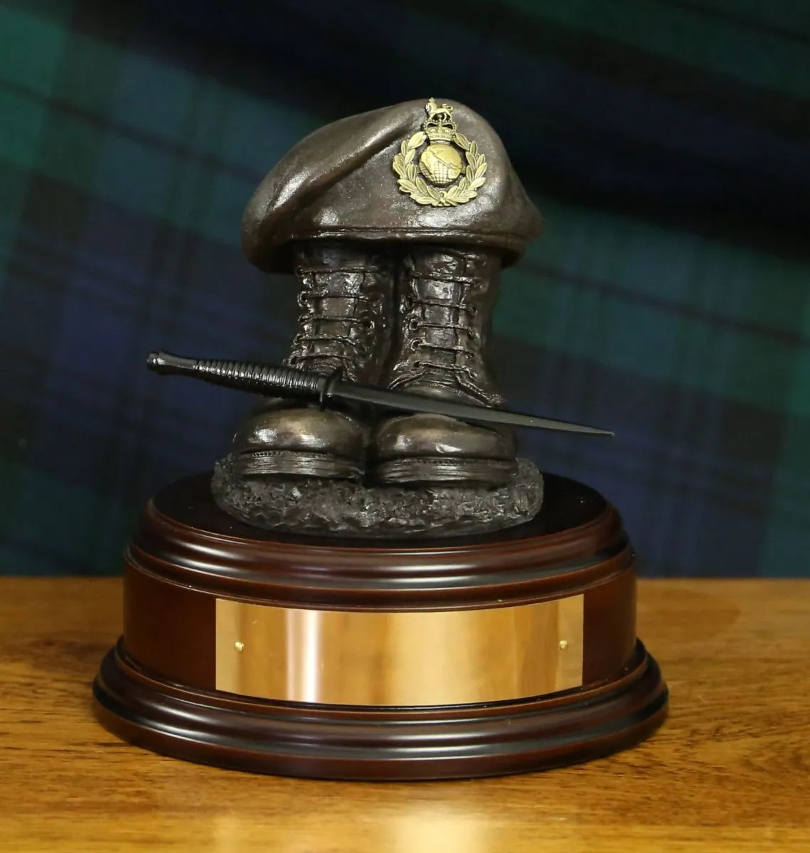Royal Marines Drill Boots and Beret - Bronze