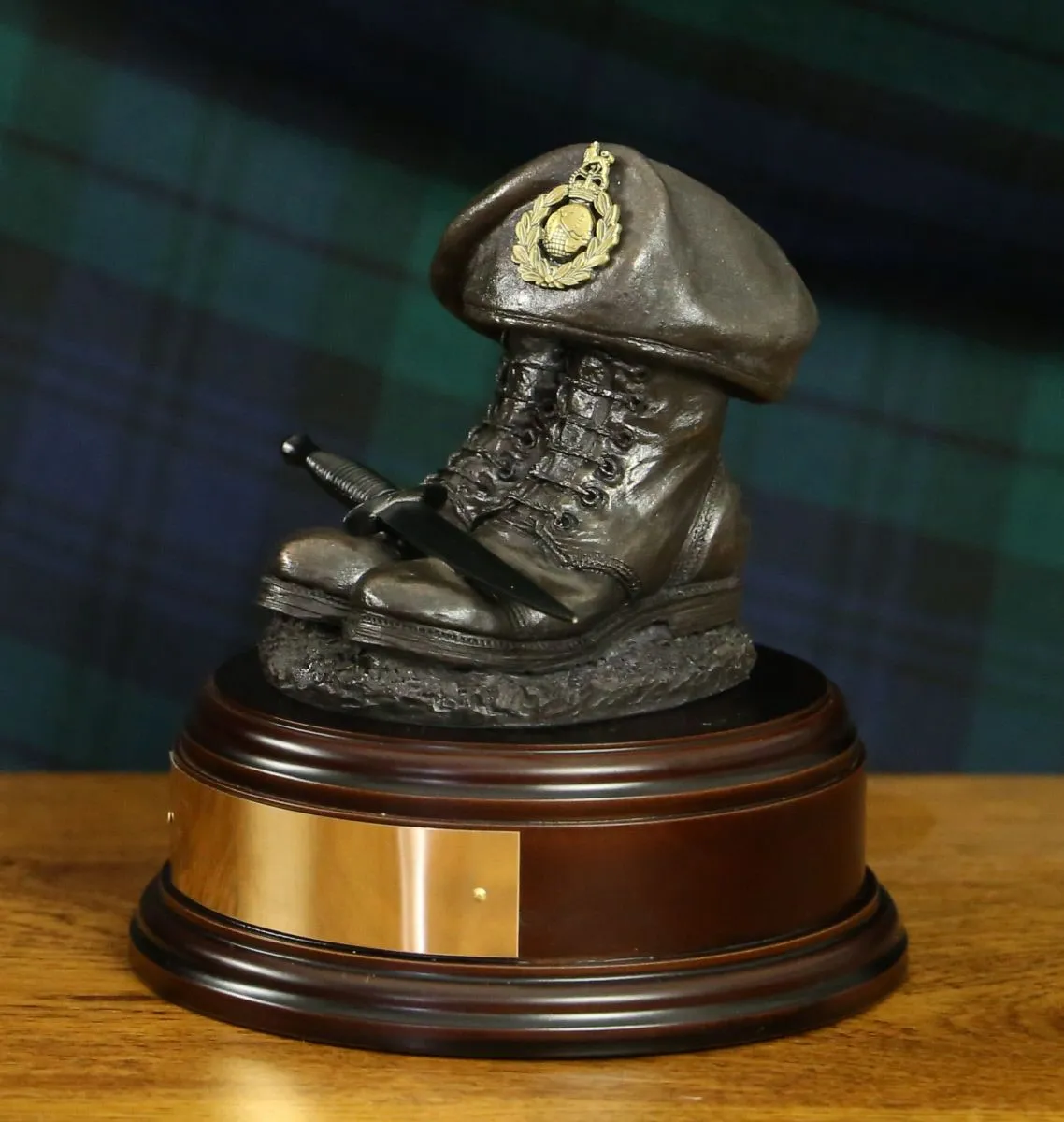 Royal Marines Drill Boots and Beret - Bronze