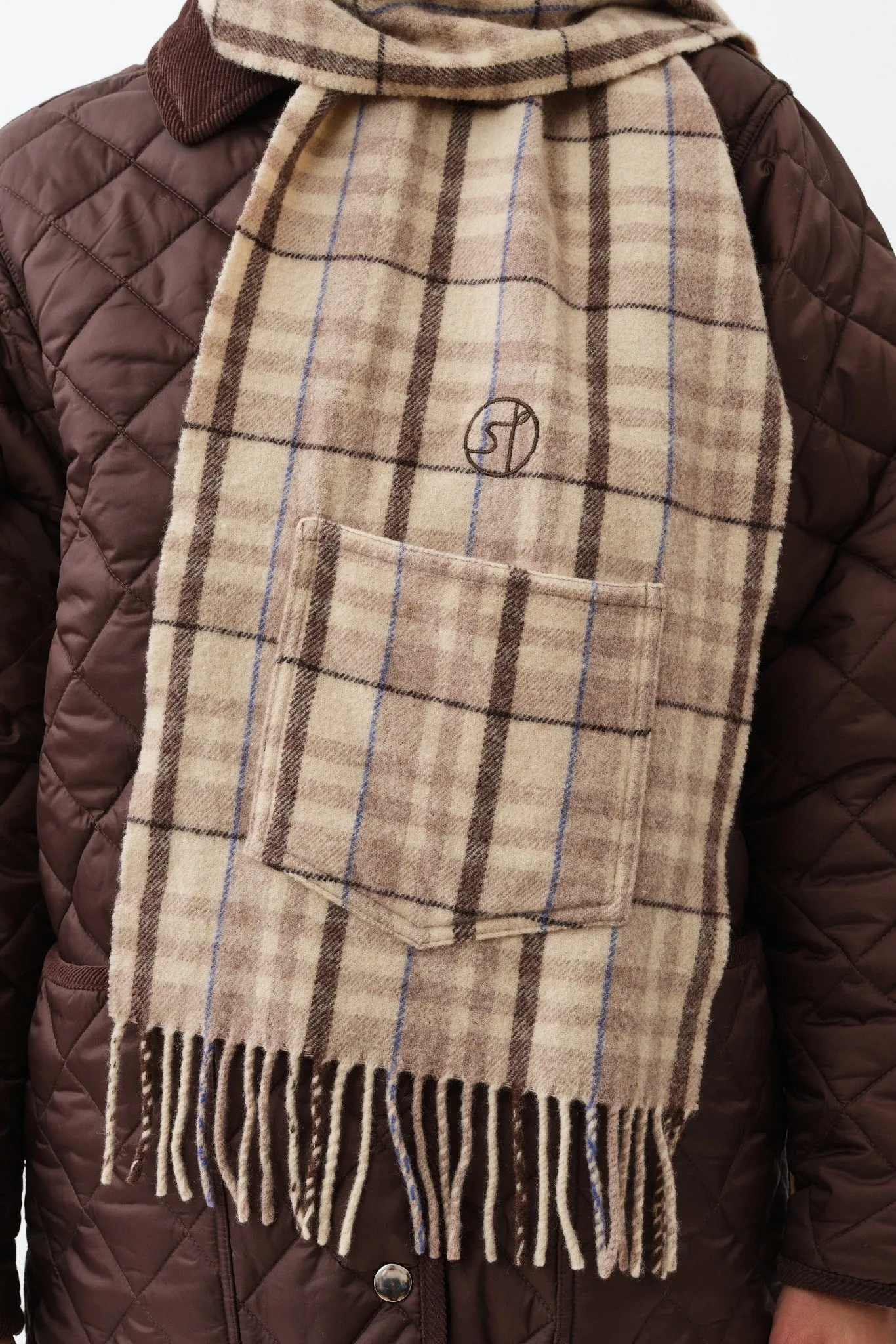 Schatter Scarf — Brown Check
