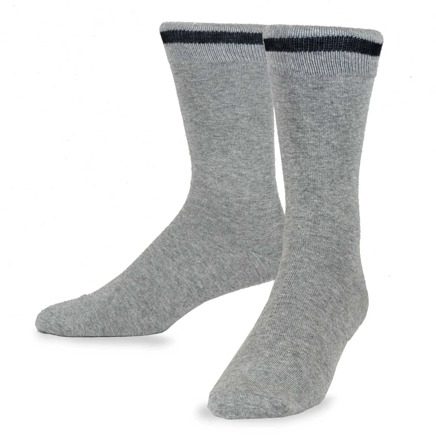TeeHee Socks Men's Casual Cotton Crew Single Stripe 4-Pack (50386)