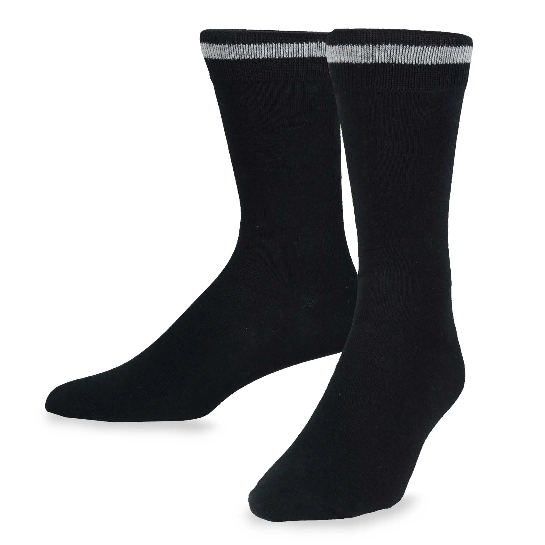 TeeHee Socks Men's Casual Cotton Crew Single Stripe 4-Pack (50386)