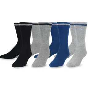 TeeHee Socks Men's Casual Cotton Crew Single Stripe 4-Pack (50386)
