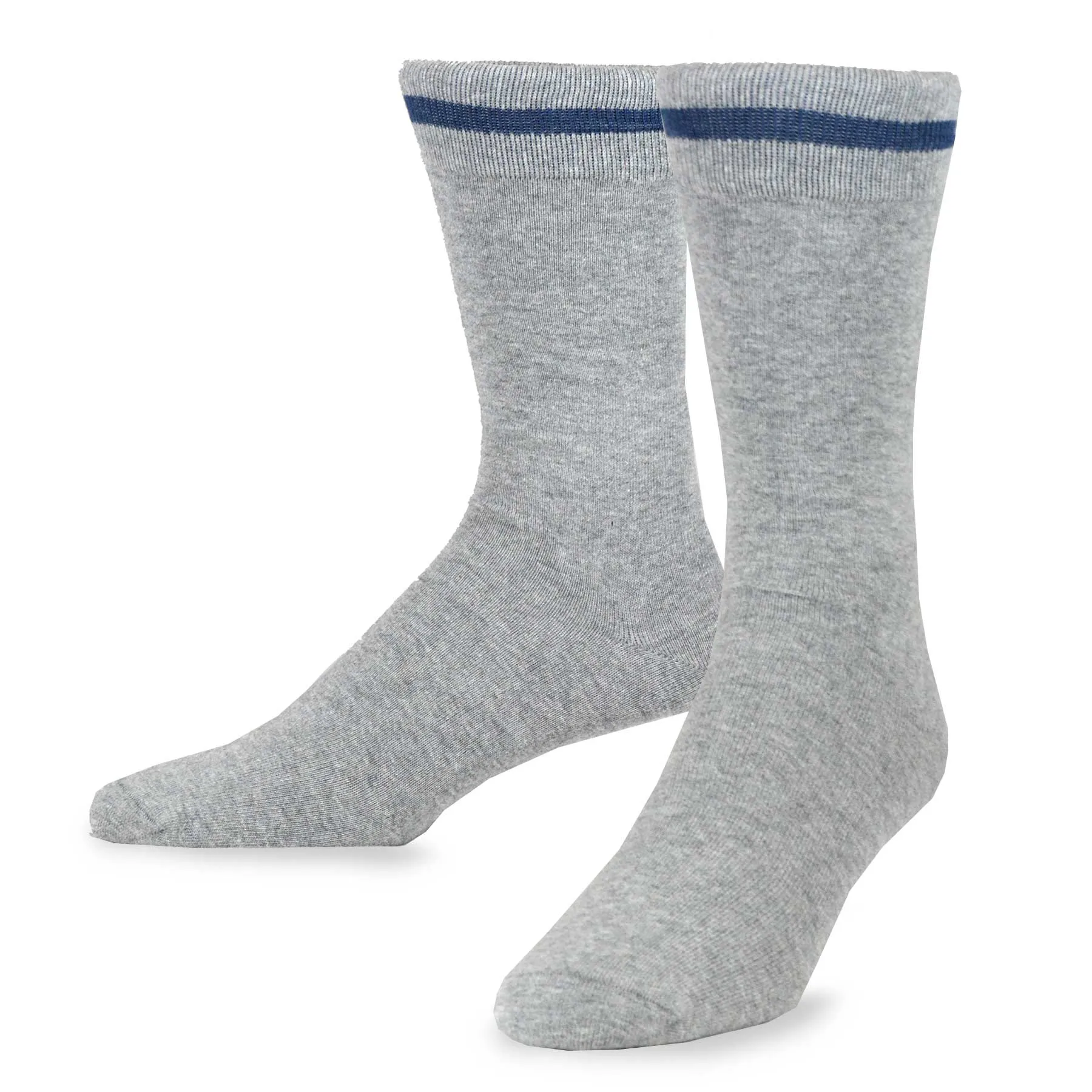 TeeHee Socks Men's Casual Cotton Crew Single Stripe 4-Pack (50386)