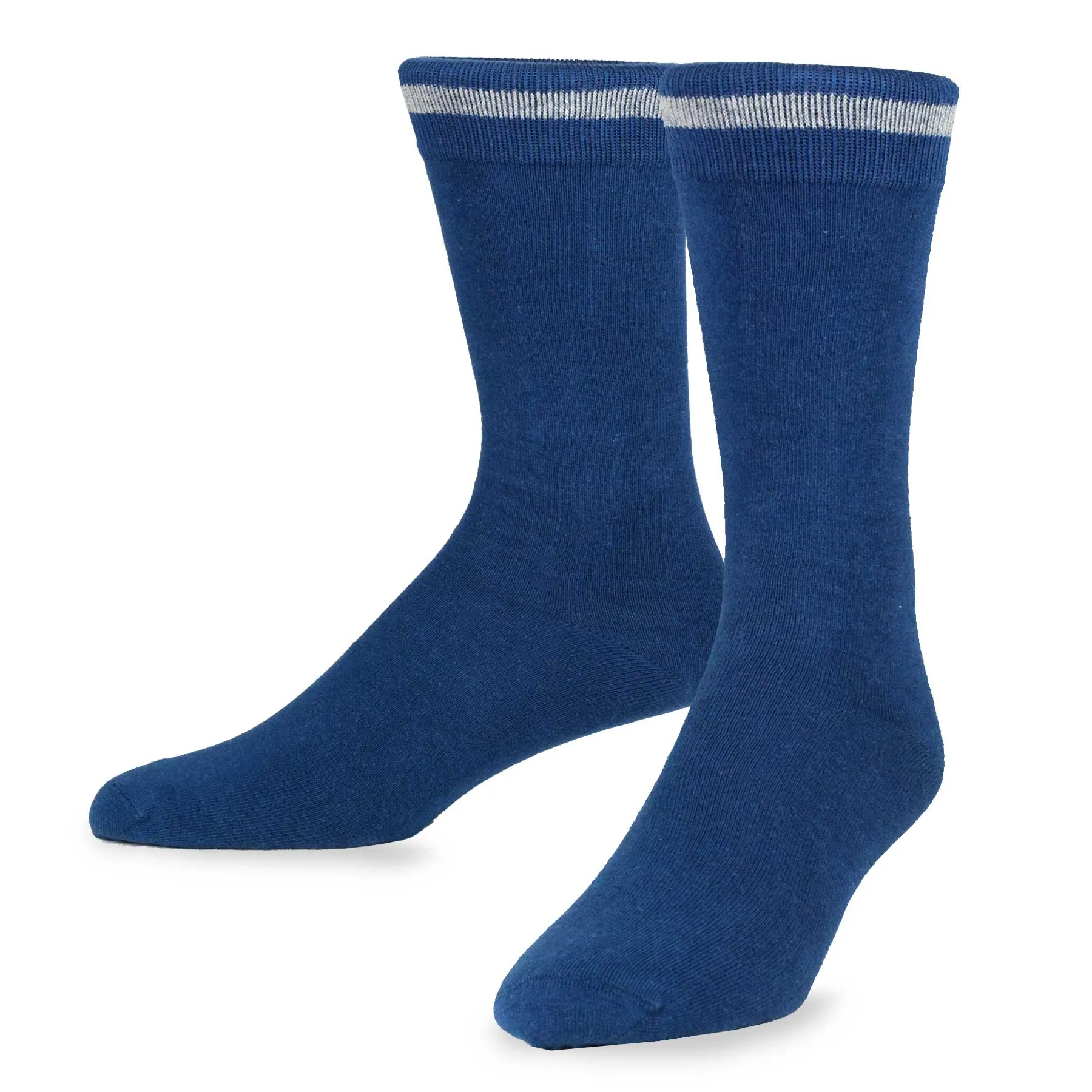 TeeHee Socks Men's Casual Cotton Crew Single Stripe 4-Pack (50386)
