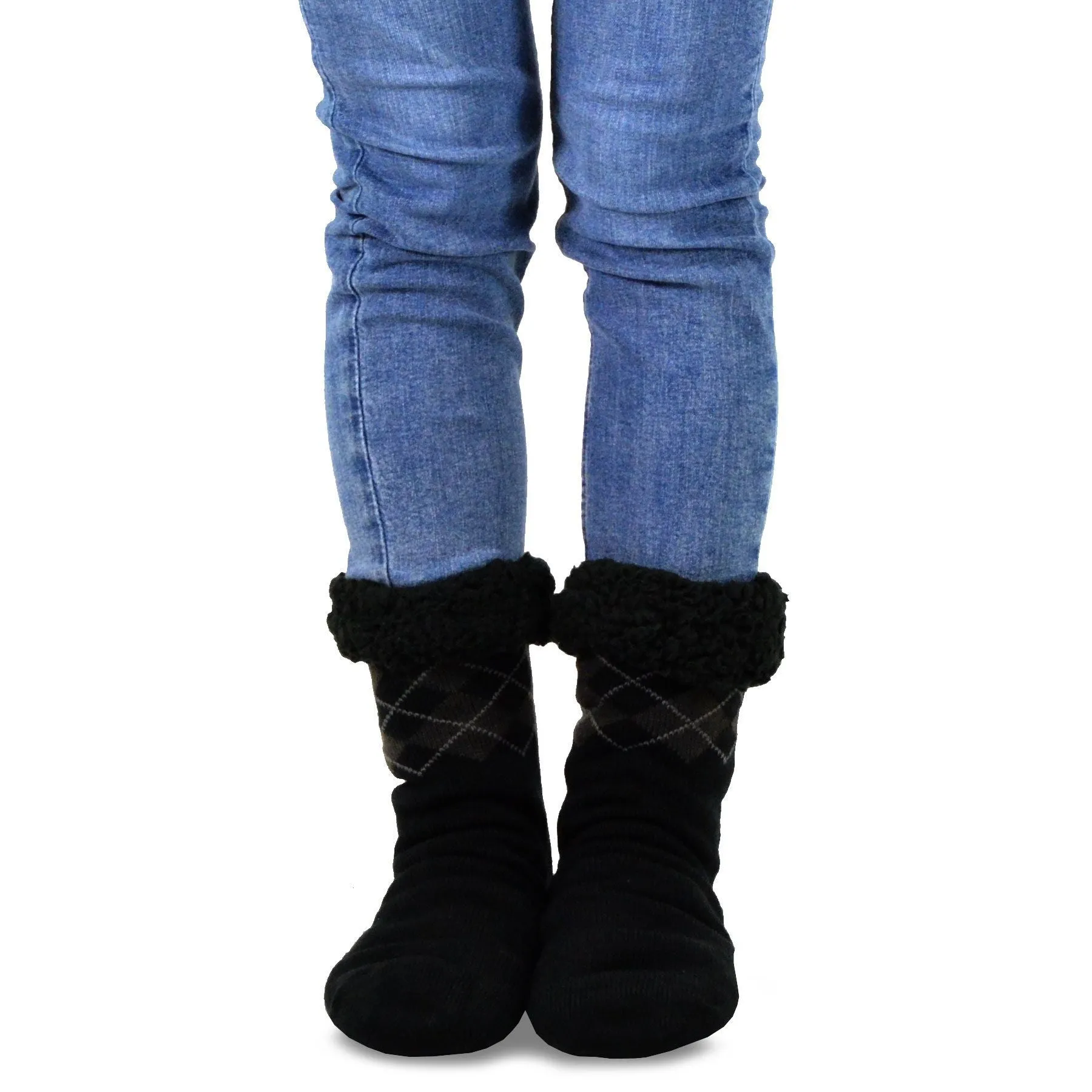 TeeHee Socks Men's Double Layered Polyester Crew Assorted 3-Pack (R1300)