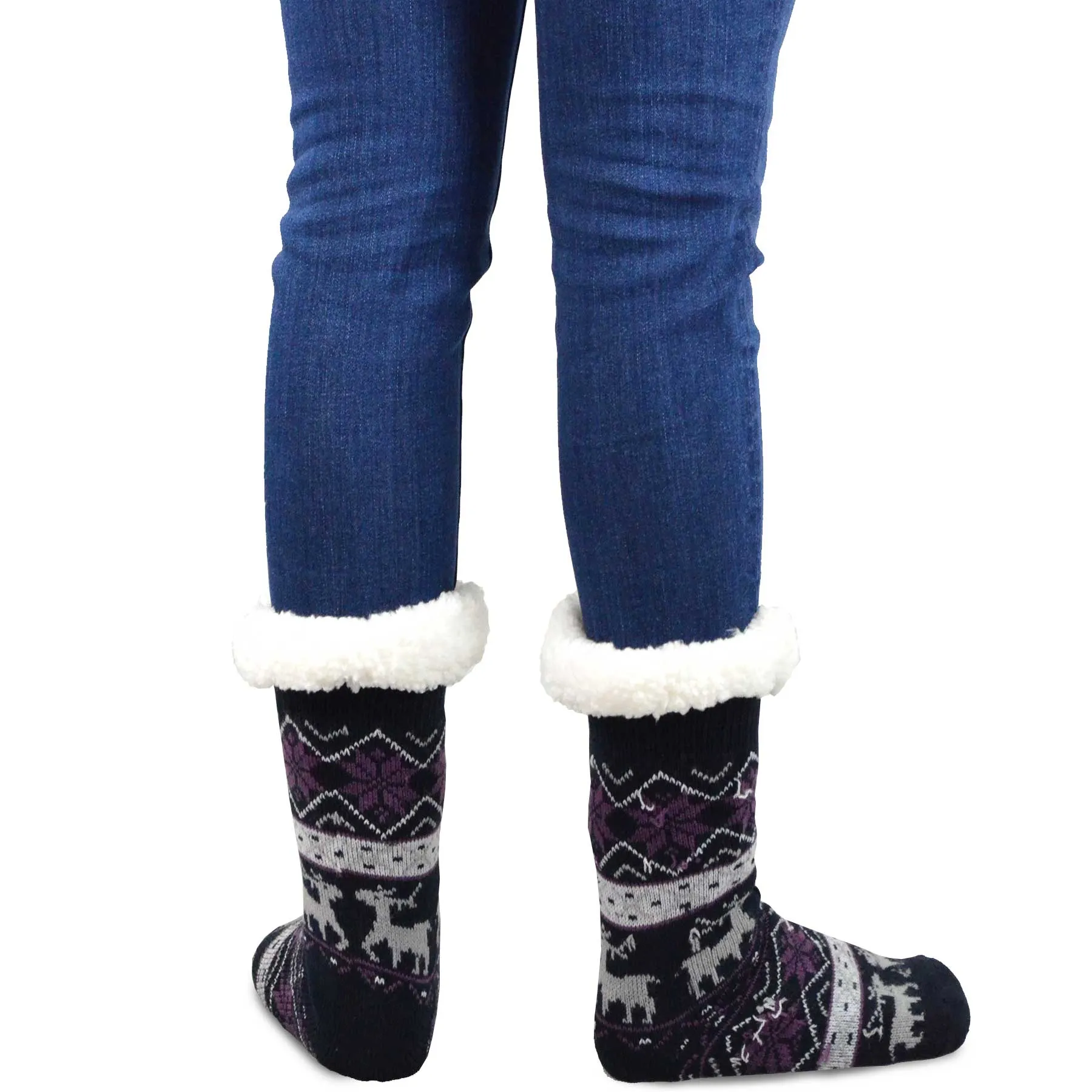 TeeHee Socks Women's Double Layered Polyester Crew Deer 3-Pack (11855)