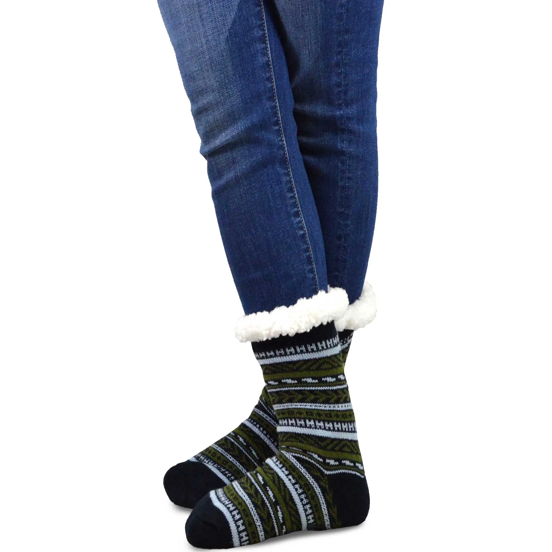 TeeHee Socks Women's Double Layered Polyester Crew Deer 3-Pack (11855)