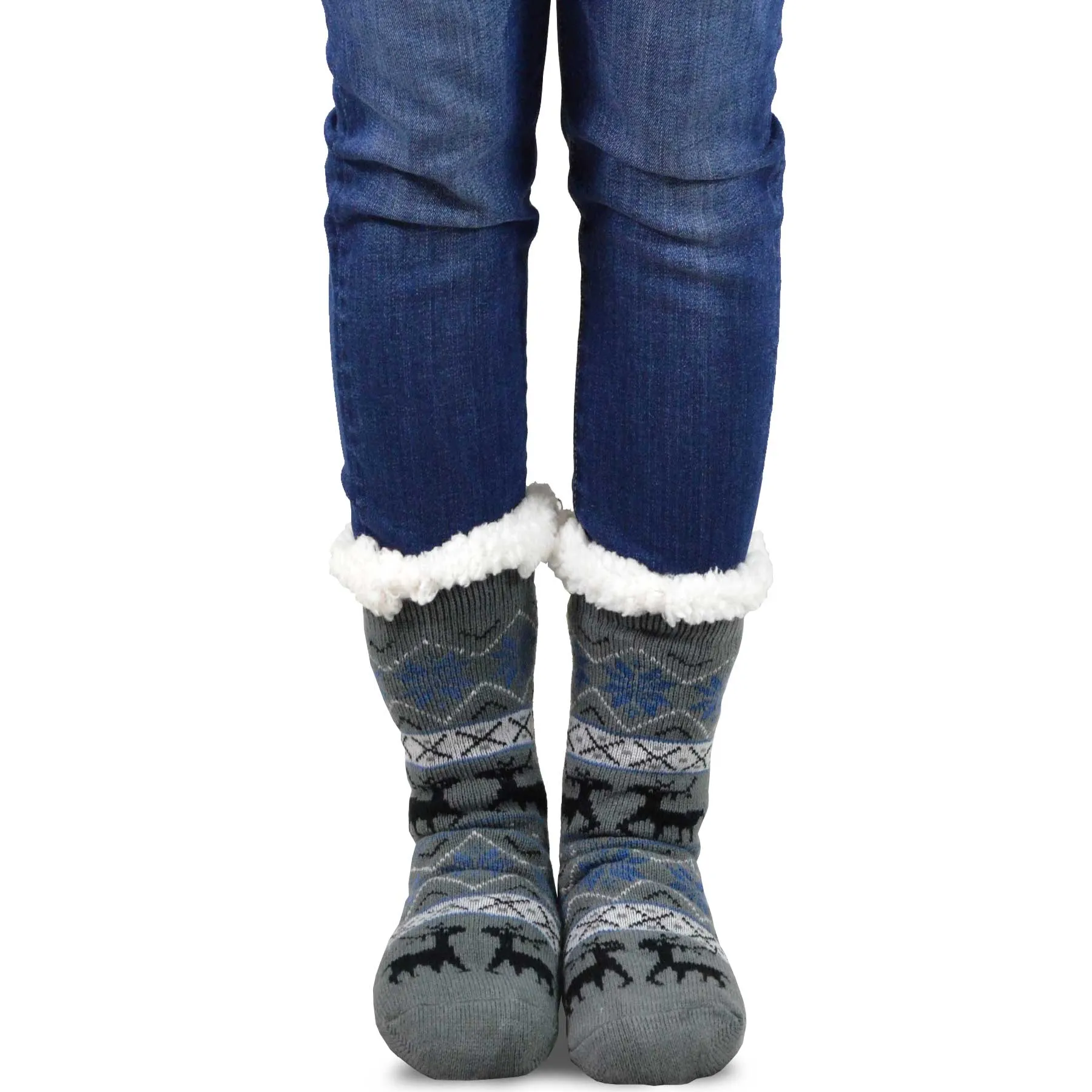 TeeHee Socks Women's Double Layered Polyester Crew Deer 3-Pack (11855)