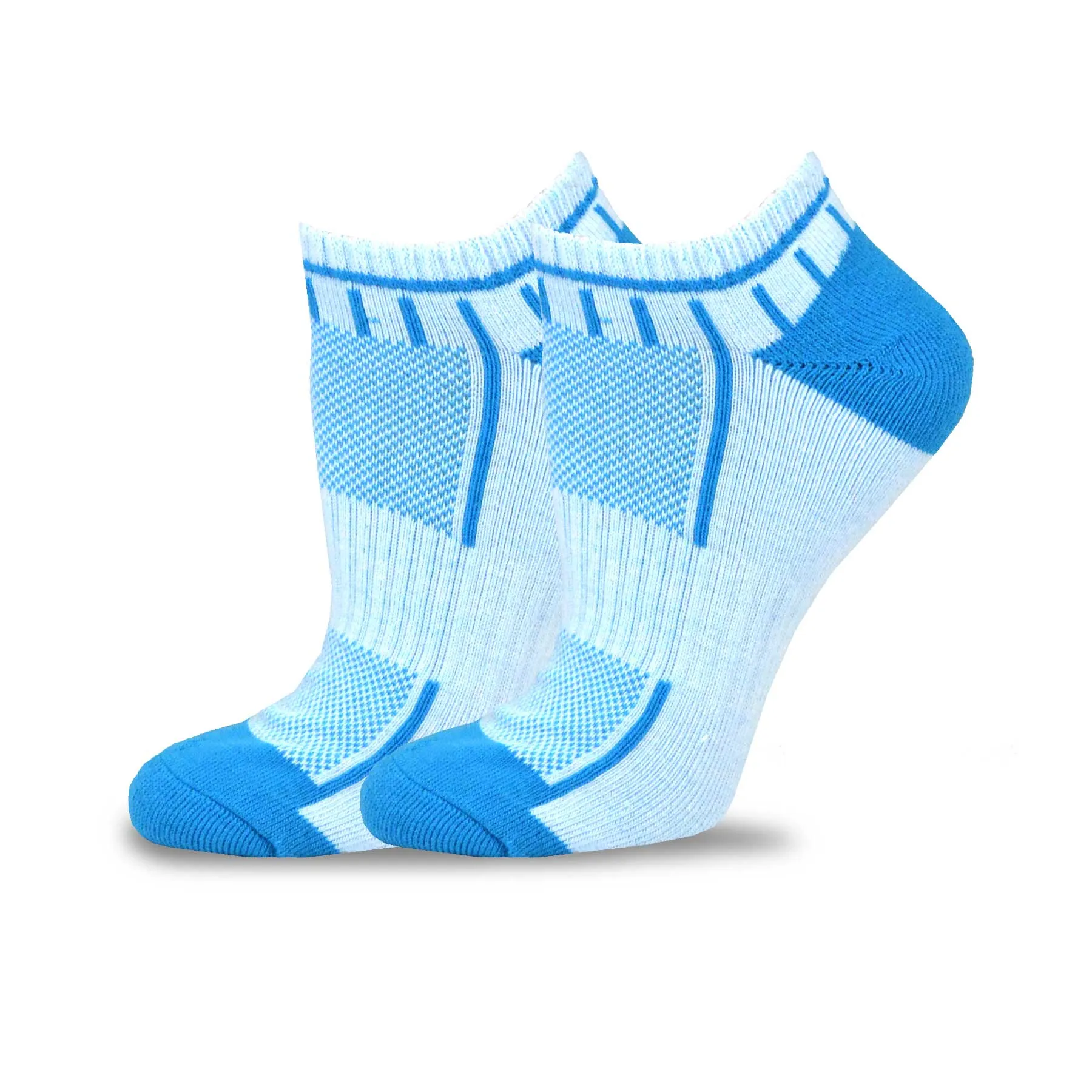 TeeHee Socks Women's Golf Polyester No Show Stripe and Mash Top 6-Pack (11892)