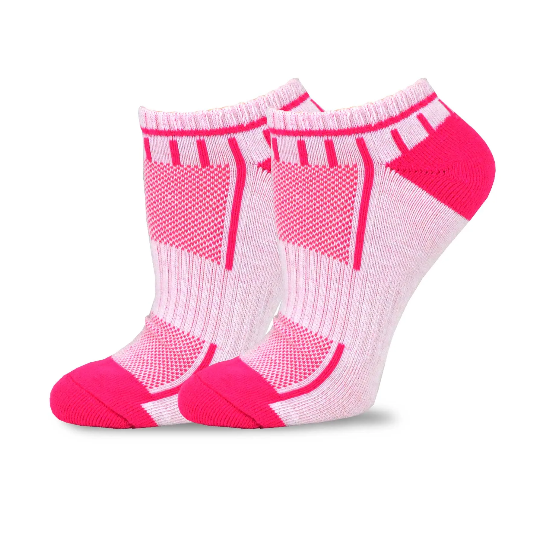 TeeHee Socks Women's Golf Polyester No Show Stripe and Mash Top 6-Pack (11892)
